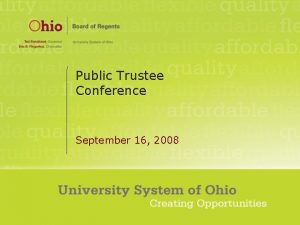 Public Trustee Conference September 16 2008 Conference Agenda