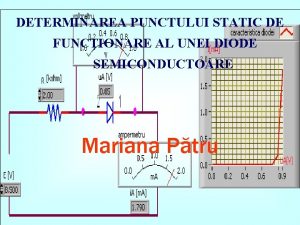 DETERMINAREA PUNCTULUI STATIC DE FUNCIONARE AL UNEI DIODE