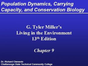 Population Dynamics Carrying Capacity and Conservation Biology G