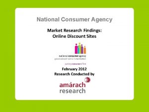 National Consumer Agency Market Research Findings Online Discount