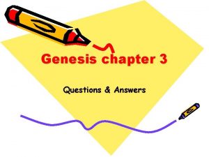 Genesis chapter 3 Questions Answers Genesis Chapter 3