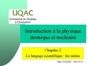 Introduction la physique atomique et nuclaire Chapitre 2