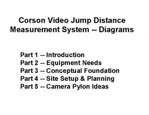 Corson Video Jump Distance Measurement System Diagrams Part