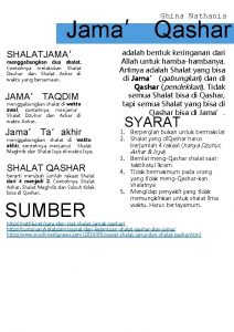 Ghina Nathania Jama Qashar SHALATJAMA menggabungkan dua shalat