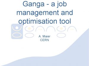 Ganga a job management and optimisation tool A