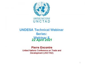 UNDESA Technical Webinar Series Webinar 5 22 April