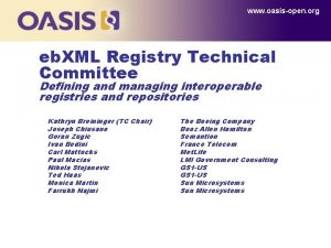 www oasisopen org eb XML Registry Technical Committee