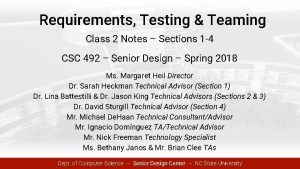 Requirements Testing Teaming Class 2 Notes Sections 1