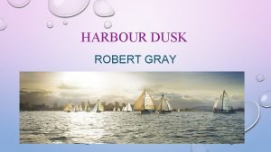 Harbour dusk poem