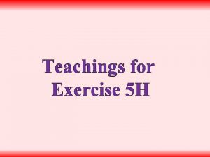 Teachings for Exercise 5 H Straightline graphs Extension