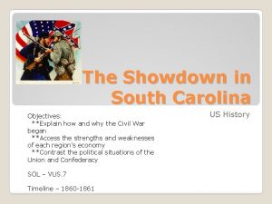The Showdown in South Carolina Objectives Explain how