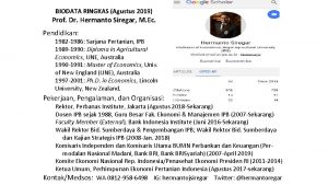 BIODATA RINGKAS Agustus 2019 Prof Dr Hermanto Siregar