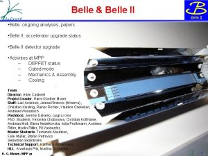 Belle Belle II Belle ongoing analyses papers Belle