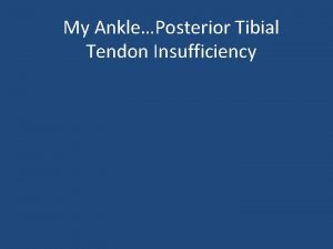 My AnklePosterior Tibial Tendon Insufficiency Posterior Tibial Tendon