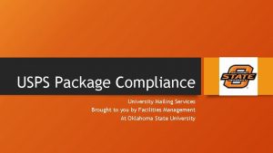 USPS Package Compliance University Mailing Services Brought to