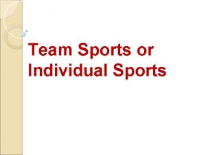 Team Sports or Individual Sports Adapted Student Introductions