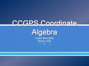 CCGPS Coordinate Algebra Coach Bernstein Room 1220 1