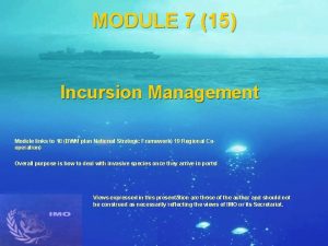 MODULE 7 15 Incursion Management Module links to