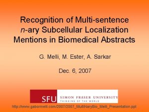 Recognition of Multisentence nary Subcellular Localization Mentions in