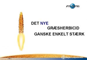 DET NYE GRSHERBICID GANSKE ENKELT STRK Slide 1