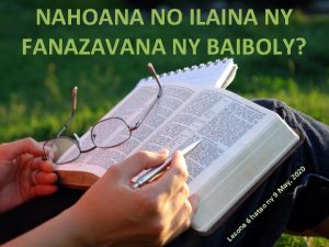 NAHOANA NO ILAINA NY FANAZAVANA NY BAIBOLY so