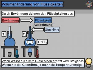 Volumennderung von Flssigkeiten Durch Erwrmung dehnen sich Flssigkeiten