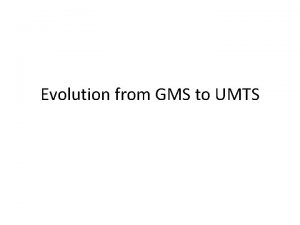 Evolution from GMS to UMTS GSM Network Architecture