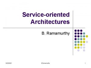 Serviceoriented Architectures B Ramamurthy 12232021 B Ramamurthy 1