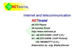 Internet and telecommunication NETInstal 44 370 Pszw 34