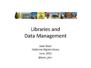 Libraries and Data Management Joan Starr California Digital