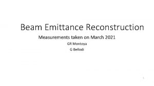 Beam Emittance Reconstruction Measurements taken on March 2021