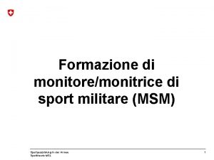 Formazione di monitoremonitrice di sport militare MSM Sportausbildung