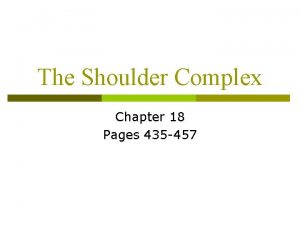 The Shoulder Complex Chapter 18 Pages 435 457