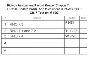 Biology Assignment Record Keeper Chapter 7 Tu 920