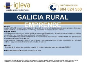 GALICIA RURAL EMPRENDE OBJETO Ayudas del IGAPE para