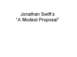 Jonathan Swifts A Modest Proposal Terms Roman Catholic