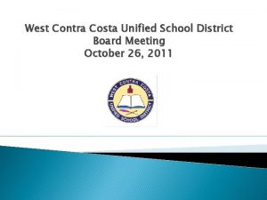West Contra Costa Unified School District Board Meeting