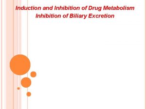 Induction and Inhibition of Drug Metabolism Inhibition of