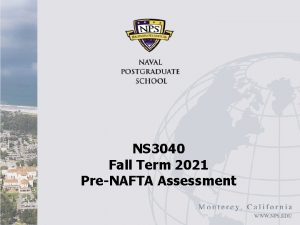 NS 3040 Fall Term 2021 PreNAFTA Assessment NAFTA