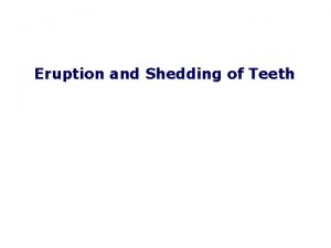 Eruption and Shedding of Teeth Mixed Dentition Presence