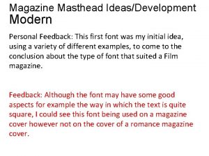 Magazine Masthead IdeasDevelopment Modern Personal Feedback This first