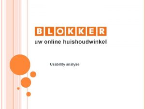 Usability analyse INHOUD www blokker nl MBTI Eisenberg