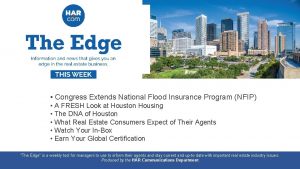 Congress Extends National Flood Insurance Program NFIP A