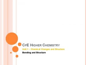 CFE HIGHER CHEMISTRY Unit 1 Chemical Changes and