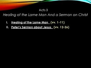 Acts 3 Healing of the Lame Man And