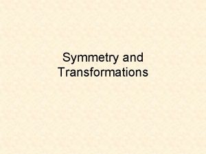 Symmetry and Transformations Vocabulary Transformation symmetry line of