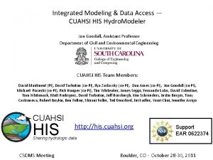 Integrated Modeling Data Access CUAHSI HIS Hydro Modeler