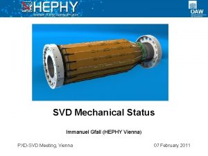 SVD Mechanical Status Immanuel Gfall HEPHY Vienna PXDSVD