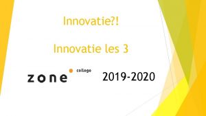 Innovatie Innovatie les 3 2019 2020 Terugblik op