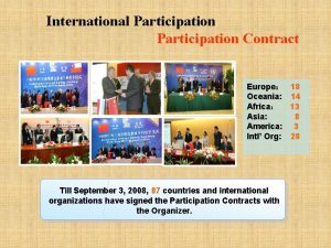 International Participation Contract Europe Oceania Africa Asia America